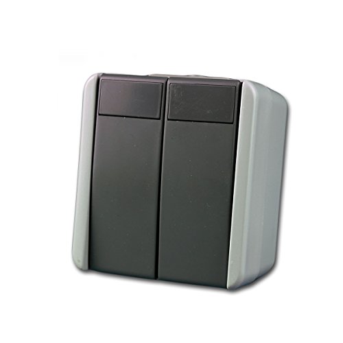 fontana Doppel-Taster, grau 250V~/10A, AP, IP44 von TEM