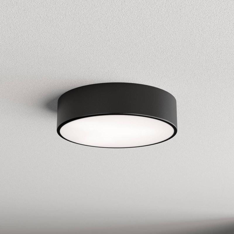 Deckenlampe Cleo 300, schwarz, Sensor, IP54, Ø 30 cm, Metall von TEMAR LIGHTING