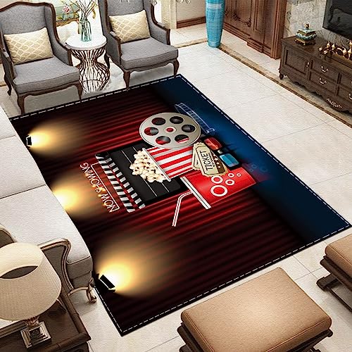TEMLAN Kino-Logo Für Die Dekoration des Kinoraums Teppiche Gegend, Heimkino Kinderteppich für Drinnen und Draußen Terrasse Balkon Garten Wohnzimmer 80 x 150cm TEMLAN Kino-Logo Für Die Dekoration des Kinoraums Teppiche Gegend, Heimkino Kinderteppich für Drinnen und Draußen Terrasse Balkon Garten Wohnzimmer 80 x 150cm von TEMLAN