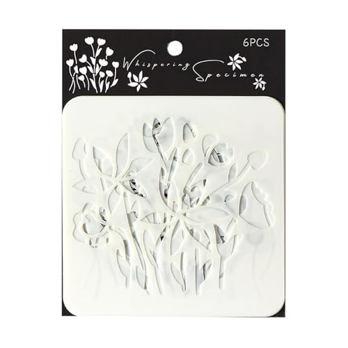 Blumenschablonen für Kunst und Handwerk, dekorative Vorlage für Kinder, Bastelarbeiten, pädagogische Aktivitäten und Heimdekoration, Aushöhlen, Malen, Pflanzen, Zeichnen, Vorlage, Blumen, 6 Stück Blumenschablonen für Kunst und Handwerk, dekorative Vorlage für Kinder, Bastelarbeiten, pädagogische Aktivitäten und Heimdekoration, Aushöhlen, Malen, Pflanzen, Zeichnen, Vorlage, Blumen, 6 Stück von TEMOOUES