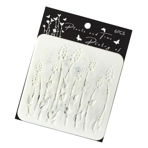 Blumenschablonen für Kunst und Handwerk, dekorative Vorlage für Kinder, Bastelarbeiten, pädagogische Aktivitäten und Heimdekoration, Aushöhlen, Malen, Pflanzen, Zeichnen, Vorlage, Blumen, 6 Stück Blumenschablonen für Kunst und Handwerk, dekorative Vorlage für Kinder, Bastelarbeiten, pädagogische Aktivitäten und Heimdekoration, Aushöhlen, Malen, Pflanzen, Zeichnen, Vorlage, Blumen, 6 Stück von TEMOOUES