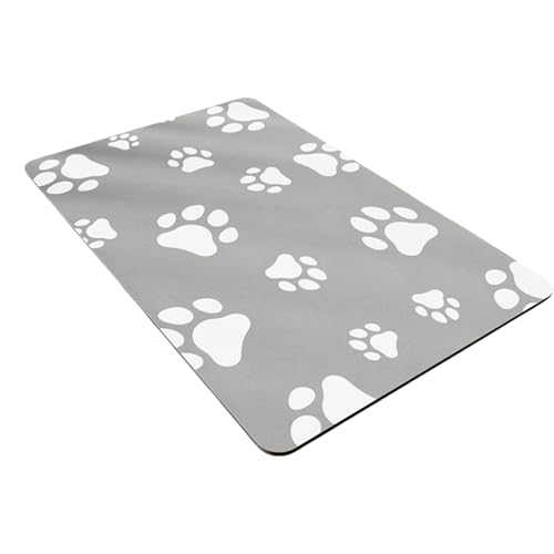 Haustier-Essmatte, wasserdicht, Gummi-Rückseite, für Futternäpfe und verschüttete Flüssigkeiten, einfache Wartung, Futtermatte mit rutschfester Gummi-Unterseite von TEMOOUES