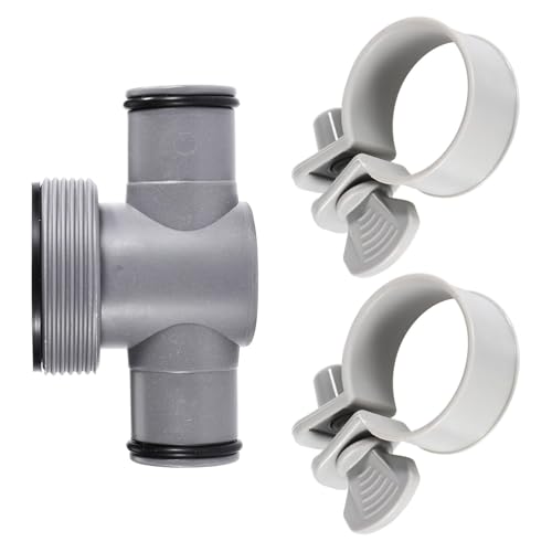 High Flows T-Gelenk-Schlauchadapter 3,8 cm auf 3,2 cm passend für Sandfilteranlagen inkl. Klemmen und O-Ringe T-Gelenk-Schlauchverbinder von TEMOOUES