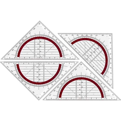 Multifunktionales Set Quadratisch Mathematik Winkelmesser Geometrie Messwerkzeug Set Eingebaute 180 Grad Winkelmesser Zeichnen für Architekten von TEMOOUES