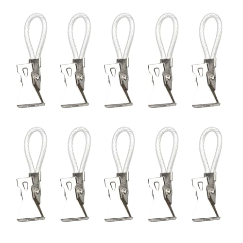 TEMOOUES 10 Stück Mehrzweck-Handtuch-Clip-Zubehör für Küche und Badezimmer, hängende Lösung, tragbare, stabile Metallmaterialien, platzsparende Handtuchaufhänger von TEMOOUES