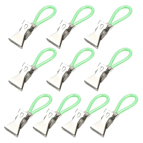 TEMOOUES 10 Stück Mehrzweck-Handtuch-Clip-Zubehör für Küche und Badezimmer, hängende Lösung, tragbare, stabile Metallmaterialien, platzsparende Handtuchaufhänger von TEMOOUES
