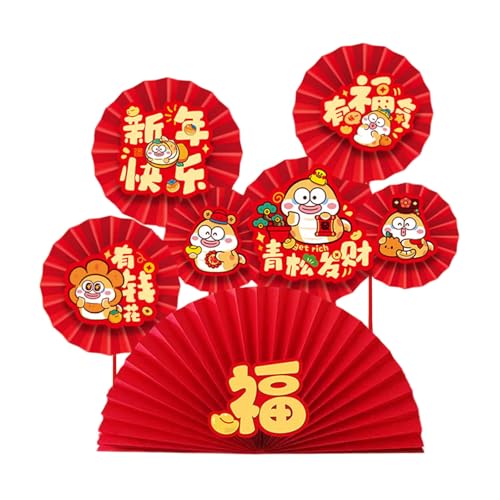 TEMOOUES 2025 Schlange Neujahr Papierfächer Blume Ornament Handgemachte Hintergrund Wanddekoration Willkommen Eingang Dekorationen Faltpapier Dekorationen von TEMOOUES