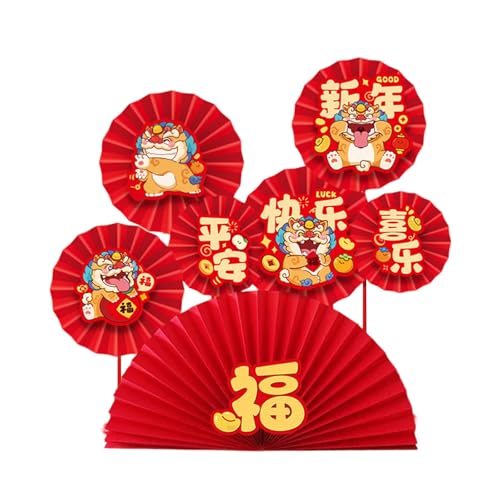 TEMOOUES 2025 Schlange Neujahr Papierfächer Blume Ornament Handgemachte Hintergrund Wanddekoration Willkommen Eingang Dekorationen Faltpapier Dekorationen von TEMOOUES