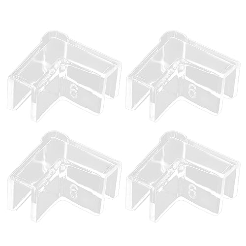 TEMOOUES 4 Stück Fischglaskantenschutz Crashproof Kantenschutz Multifunktional Transparent Acryl Fisch Eckständer Aquarium Glas Protektoren von TEMOOUES
