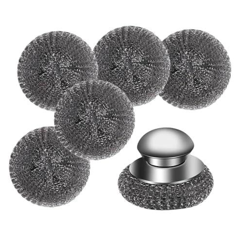 TEMOOUES Abstauber aus Wolle aus Stahl, 1 Set mit Kissen zum Schrubben mit komfortablem Griff, für effektive Reinigung, Werkzeug zur Reinigung von Töpfen TEMOOUES Abstauber aus Wolle aus Stahl, 1 Set mit Kissen zum Schrubben mit komfortablem Griff, für effektive Reinigung, Werkzeug zur Reinigung von Töpfen von TEMOOUES