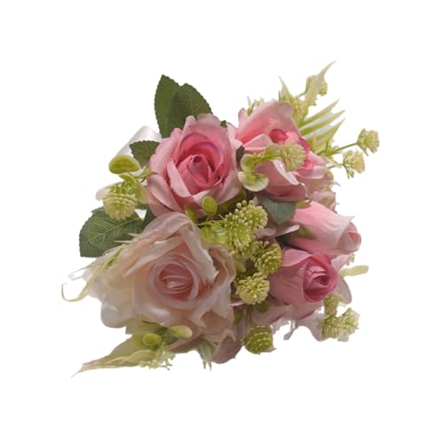 TEMOOUES Brautsträuße Künstliche Rosensträuße für Hochzeitszeremonie, Jahrestag, Fotografie, Blumenarrangements, Handgelenk-Ansteckblumen von TEMOOUES