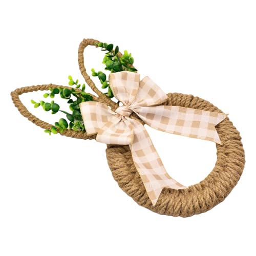 TEMOOUES Flache, bunte Kränze in Form von Hasen in Form von Girlanden für Hausdekoration, saisonale Blumen von TEMOOUES