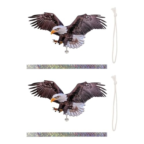 TEMOOUES Hängende Eulen-Ornamente mit reflektierendem Klebeband und Geräuschmachern, um Tauben zu vertreiben, künstliche Eule, reflektierend TEMOOUES Hängende Eulen-Ornamente mit reflektierendem Klebeband und Geräuschmachern, um Tauben zu vertreiben, künstliche Eule, reflektierend von TEMOOUES