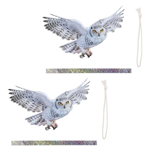 TEMOOUES Hängende Eulen-Ornamente mit reflektierendem Klebeband und Geräuschmachern, um Tauben zu vertreiben, künstliche Eule, reflektierend TEMOOUES Hängende Eulen-Ornamente mit reflektierendem Klebeband und Geräuschmachern, um Tauben zu vertreiben, künstliche Eule, reflektierend von TEMOOUES