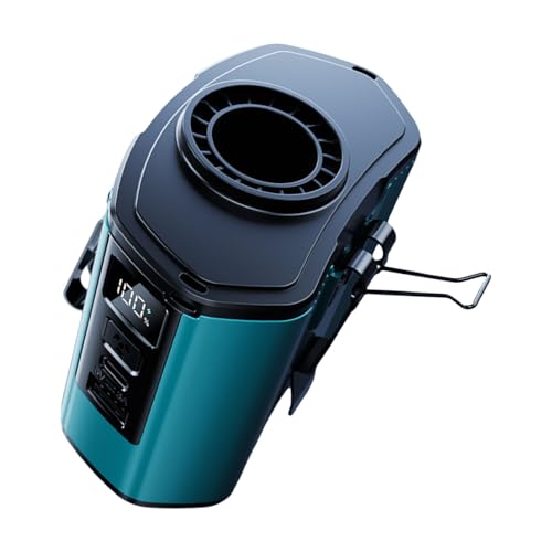 TEMOOUES Kleiner Gürtelventilator mit Clip, tragbar, kühlend, wiederaufladbar, 12000 mAh Akku, geeignet für Büro und Zuhause, verstellbare Geschwindigkeit von TEMOOUES