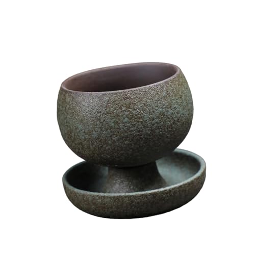 TEMOOUES Kreative runde Keramiktasse, Kaffeetasse, einzigartiges Trinkgeschirr, kreative Kaffeetasse, Keramik-Textur, geeignet für den täglichen Gebrauch, Küchen-Trinkgeschirr von TEMOOUES