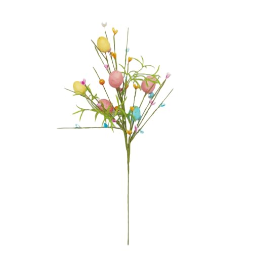TEMOOUES Künstliche Zweige mit Beeren und bunten Eiern, Frühlingsblumenarrangement für Vasenarrangements, Heimdekoration, Vasenfüller von TEMOOUES