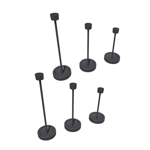 TEMOOUES Schwarzes Metallhalter-Set mit 6 Stück für konische Ständer, Kerzenständer für Esstisch, Tafelaufsätze und Hochzeitsdekorationen, elegantes Halter-Set TEMOOUES Schwarzes Metallhalter-Set mit 6 Stück für konische Ständer, Kerzenständer für Esstisch, Tafelaufsätze und Hochzeitsdekorationen, elegantes Halter-Set von TEMOOUES