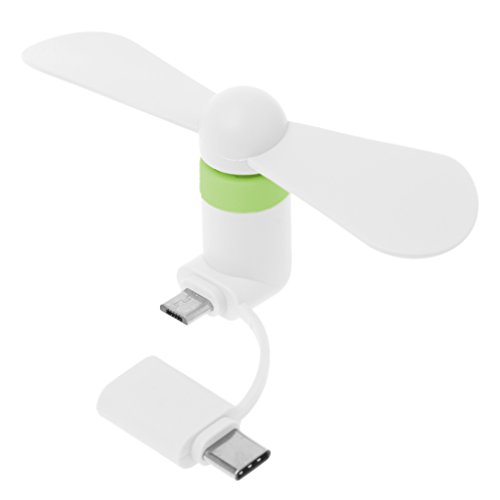 TEMOOUES Tragbarer 2-in-1-Kühler Typ-C-Handventilator, USB-Ventilator, Handy-Lüfter für USB-Telefone von TEMOOUES