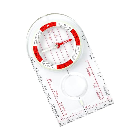 TEMOOUES Überlebenstraining mit Wanderung im Maßstab Orientering Camping Thumb Compasses Map Lineal zum Lesen von Karten Camping von TEMOOUES