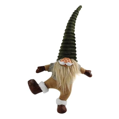 TEMOOUES Zwergenstatue, Weihnachtsmann, Desktop-Dekoration, einbeinige Zwergfigur, Ornament für Innen- und Außenbereich, Büro, Schreibtischdekoration von TEMOOUES