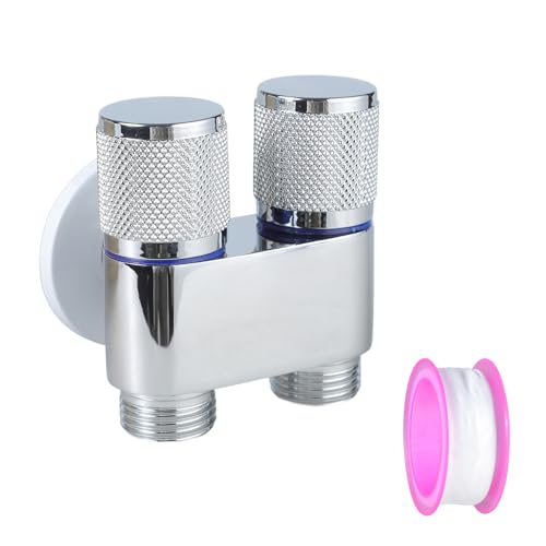 Universals 1,27 cm Gewinde, Doppelregelwinkel, Ventile, Waschmaschinen-Wasserhahn, WC-Winkel, Badezimmerarmaturen, doppelter Steuerwinkel von TEMOOUES