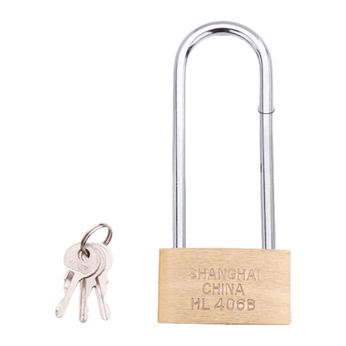 Wetterbeständiges Messing-Vorhängeschlösser-Set, lange verlängerte Schäkel, Körper, rostfreies Design, Zubehör für Schule, Schuppen, Schulspinde, Sicherheit von TEMOOUES