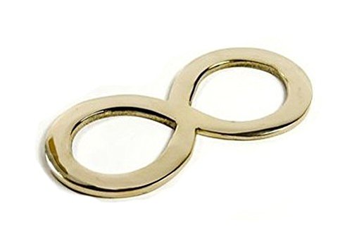 TEMPELWELT Messingsymbol Liegende Acht Lemniskate 10,5 cm, Messing Gold poliert, Symbol der Unendlichkeit und Rhythmus, Wandsymbol von TEMPELWELT