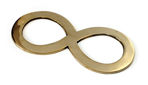 TEMPELWELT Messingsymbol Liegende Acht Lemniskate 15,5 cm, Messing Gold poliert, Symbol der Unendlichkeit und Rhythmus, Wandsymbol von TEMPELWELT