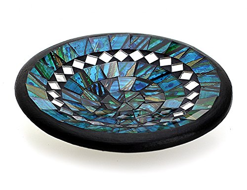 TEMPELWELT Mosaikschale Tonschale rund Ø 15 cm aus Ton mit Glasmosaik blau grün türkis, Dekoschale Mosaikstein belegt, Mosaik Stein Schale Dekoteller Teller TEMPELWELT Mosaikschale Tonschale rund Ø 15 cm aus Ton mit Glasmosaik blau grün türkis, Dekoschale Mosaikstein belegt, Mosaik Stein Schale Dekoteller Teller von TEMPELWELT