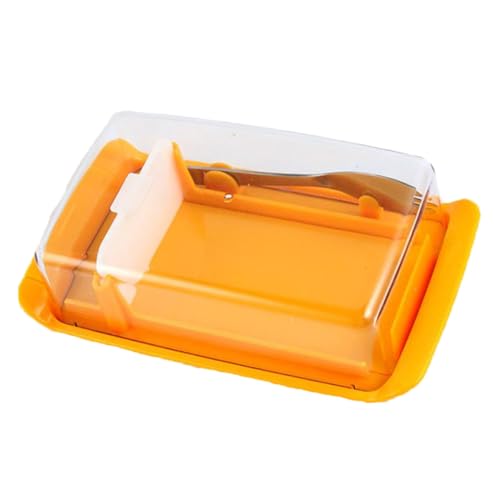 TEMPNAP 1 Satz Butterdose mit Cutter Praktische Butteraufbewahrungsbox für Zuhause Gelb Rostfrei und Benutzerfreundlich für Backen und Kochen von TEMPNAP