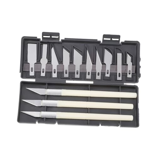 TEMPNAP 1 Satz Schnitz Messer Set Hobby-Gebrauchsmesser Craft Hobby Gebrauchsmesser Schnitzmesser Hobbymesser für Präzisionshandwerk Schneidmesser Präzisionsmesser Edelstahl und ABS von TEMPNAP