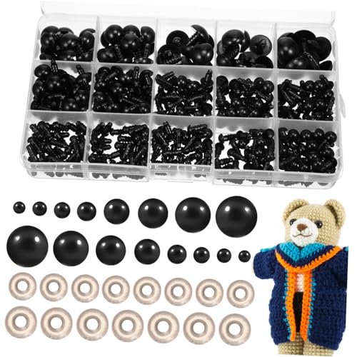 TEMPNAP 1 Schachtel Sicherheitsaugen Kunststoff für Basteln mit Unterlegscheiben Kleine Augen für Häkeltiere Stofftiere Amigurumi Langlebig und Vielseitig für DIY Plüschtiere TEMPNAP 1 Schachtel Sicherheitsaugen Kunststoff für Basteln mit Unterlegscheiben Kleine Augen für Häkeltiere Stofftiere Amigurumi Langlebig und Vielseitig für DIY Plüschtiere von TEMPNAP
