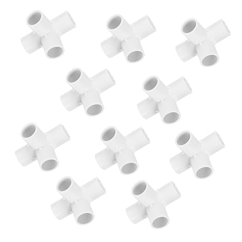 TEMPNAP 10 Stück PVC Wasserrohr Eckverbinder Vier Langlebige Rohrfittings für DIY Projekte und Möbelbau Geeignet für Gewächshäuser Hundezäune und TEMPNAP 10 Stück PVC Wasserrohr Eckverbinder Vier Langlebige Rohrfittings für DIY Projekte und Möbelbau Geeignet für Gewächshäuser Hundezäune und von TEMPNAP