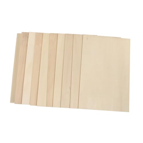 TEMPNAP 10 Stück Teiliges Basswood Sperrholzplatten Feine Textur Blanke Holzstücke für DIY Pyrographie Gravur Basteln Kreative Holzplatten für Individuelle Handwerksprojekte von TEMPNAP