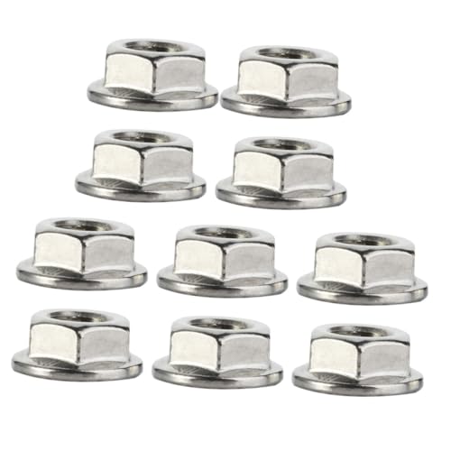 TEMPNAP 10 Stück Teiliges Edelstahl Flansch Sechskant Sicherungsmuttern mit Verzahnung für Erhöhte Stabilität und Korrosionsbeständigkeit für Holz und Feuchte Umgebungen von TEMPNAP