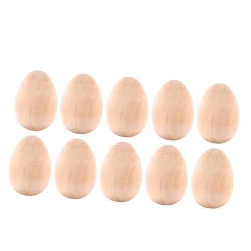 TEMPNAP 10 Stück Teiliges Holz eier Modell zum Bemalen Leichtes Langlebiges Bastel ei aus Holz für Ostern Kindgerecht Fördert Feinmotorik und Kreativität bei Osterdeko und Bastelei von TEMPNAP