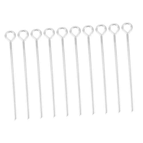 TEMPNAP 10 Stück Teiliges Stahl Zelt Heringe Robuste Runde Camping Erdnägel mit Gebogenem Haken Schwerer Bodenanker für Zelte Pavillons Planen Gartennetz und Outdoor Einsätze von TEMPNAP