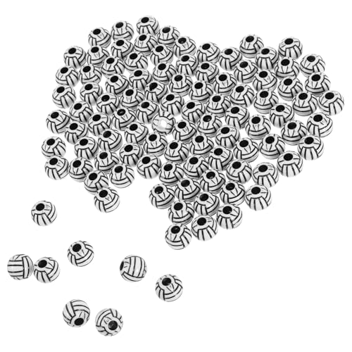 TEMPNAP 100 Stück DIY Volleyball Perlen Acryl Schmuckperlen für Armbänder und Bastelperlen für Sportliebhaber und Kreative Projekte TEMPNAP 100 Stück DIY Volleyball Perlen Acryl Schmuckperlen für Armbänder und Bastelperlen für Sportliebhaber und Kreative Projekte von TEMPNAP