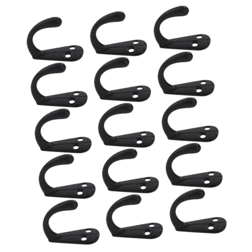 TEMPNAP 15 Stück Teiliges Schwarzer Wandhaken aus Robustem Zinklegierung Rostfrei und Platzsparend Vielseitig zum Aufhängen von Mänteln Hüten Handtaschen und Handtüchern Stilvolle von TEMPNAP