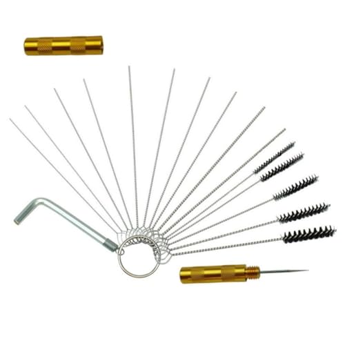 TEMPNAP 1Satz Reinigungsset für Airbrush Teiliges Spritzgerät Bürsten mit Werkzeug Reinigungsnadeln Langlebig für Schwer Zugängliche Bereiche von TEMPNAP