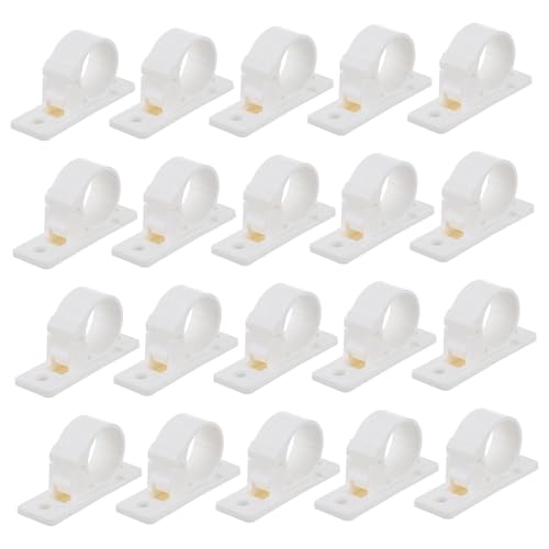 TEMPNAP 20 Stück Selbstklebende Kabelclips Teilig Kunststoff Kabelhalter für Kabelmanagement Ablösbar Kompakt für Büro PC Schreibtisch und Haushalt Geeignet von TEMPNAP