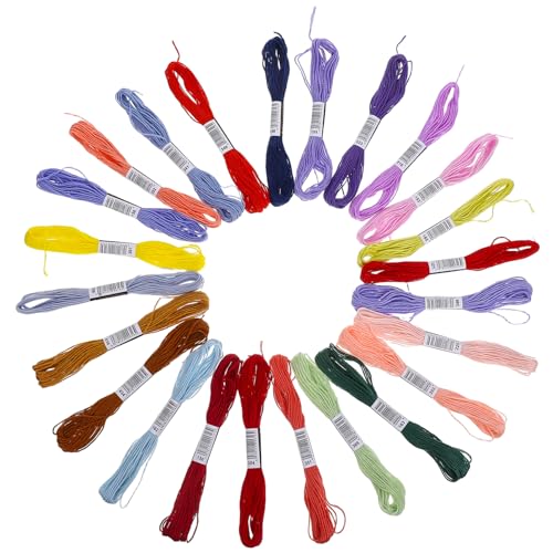 TEMPNAP 24 Stück Teiliges Stickgarn Set Polyester Baumwoll Mix für DIY Projekte Geeignet für Knüpfen Häkeln Armbänder und Kreuzstich für Kreative Bastelarbeiten TEMPNAP 24 Stück Teiliges Stickgarn Set Polyester Baumwoll Mix für DIY Projekte Geeignet für Knüpfen Häkeln Armbänder und Kreuzstich für Kreative Bastelarbeiten von TEMPNAP