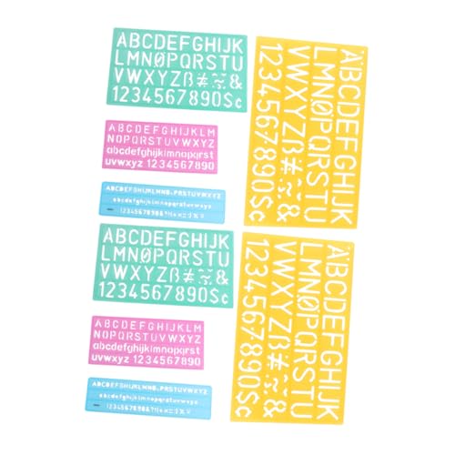 TEMPNAP 2er Set Lineal Für Briefvorlagen Buchstabenaufkleber Aus Vinyl Buchstabenaufkleber Groß Briefschablone Schablonen Zum Basteln Wiederverwendbar Kleine Schablonenbuchstaben Plastik von TEMPNAP