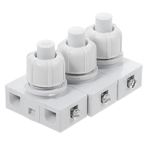 TEMPNAP 3 Stück Selbstverriegelnde Druckknopfschalter Weiße Push Button Schalter für Haushaltsgeräte Einfach zu Bedienen für DIY Projekte und Lichtanwendungen von TEMPNAP