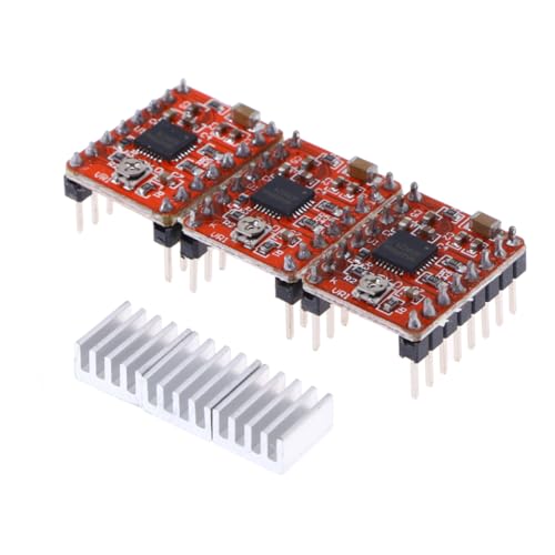 TEMPNAP 3 Stück Teiliges Stepper Motor Treibermodul mit Kühlkörper Einstellbarer Strom Schutzfunktionen Kompatibel Drucker Reprap Gravurmaschine Rote Ausführung TEMPNAP 3 Stück Teiliges Stepper Motor Treibermodul mit Kühlkörper Einstellbarer Strom Schutzfunktionen Kompatibel Drucker Reprap Gravurmaschine Rote Ausführung von TEMPNAP