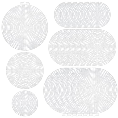 TEMPNAP 30st Kreuzstichmasche Kreis Leinwandgewebe Buckram-mesh Tischsets Tischdecke Häkelset Bausätze Schwarzes Netz Stoffnetz Maschennetz Abdeckung Verputzen Transparenter Tisch Plastik von TEMPNAP