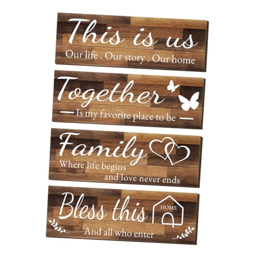 TEMPNAP 4 Stück Inspirierende Holzschilder Vintage Hängeschilder Buchstaben Hängetafel Inspirierende Schilder Bauernhaus Wandkunst Türschilder Schlafzimmer TEMPNAP 4 Stück Inspirierende Holzschilder Vintage Hängeschilder Buchstaben Hängetafel Inspirierende Schilder Bauernhaus Wandkunst Türschilder Schlafzimmer von TEMPNAP