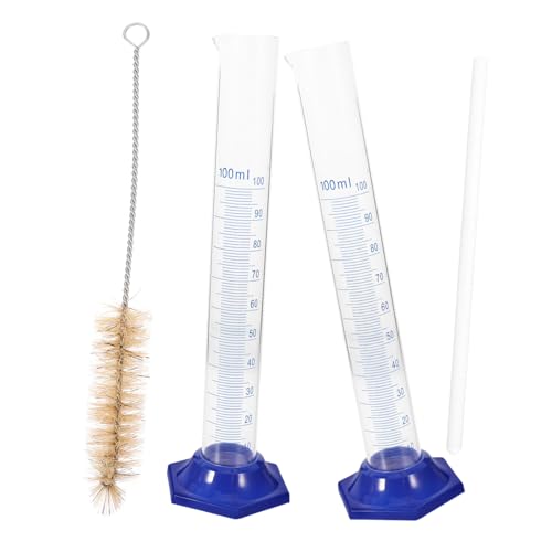 TEMPNAP 4 Stück 100 Ml Dickes Messrohr Aus Glas Mit Graduierung Labor-messzylinder-set Bürste Und Stabiler Basis von TEMPNAP