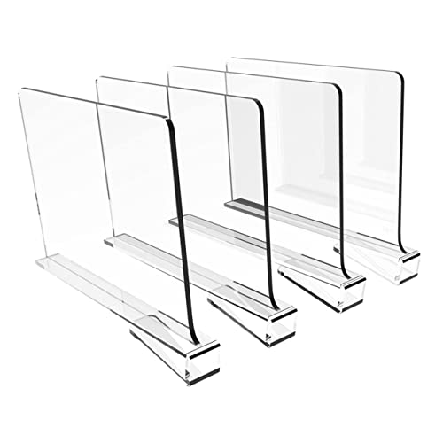 TEMPNAP 4 Stück Transparente Regaltrenner Klare Aufbewahrungslösungen für Schränke Kleiderschränke und Bücherregale Praktische Organizer für Kleidung Handtaschen und TEMPNAP 4 Stück Transparente Regaltrenner Klare Aufbewahrungslösungen für Schränke Kleiderschränke und Bücherregale Praktische Organizer für Kleidung Handtaschen und von TEMPNAP